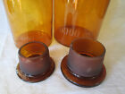 Set 2 Amber Apothecary Drugstore Medical Glass Jars 3000 6000 Ml Tall Large