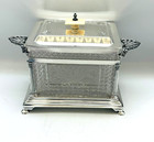 Best Antique Walker Hall Sheffield Silver Plate Cut Glass Biscuit Cracker Box