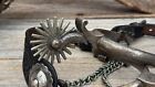Unique Early Vaquero Spurs W  Leather Straps   Jesus Tapia Style Conchos