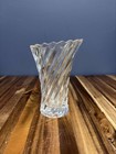 Clear Twisted Swirl Glass Bud Vase Small Vintage Style