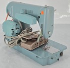 Vintage Singer Heavy Green Steel Mid Century Rfj10-8 Sewing Machine