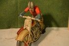 Tecnofix Tin Motorcycle  U s  Zone  Late 40 s  Works Fine small Tires As Is