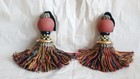 Mackenzie Childs  Argentine Terra Cotta  Courtly Check Tassels Used  from Purse 