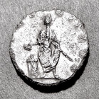 Gallienus  Emperor Sacrifices   Lit Altar  Old Milan  17-19mm Silver Roman Coin