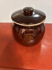 Vintage Hull Usa Ovenproof Brown Stoneware Crock Bean Pot 6 