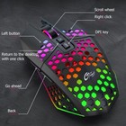 7 Buttons Rgb Led Backlit Usb Wireless Gaming Mouse Optical Honeycomb Mice Pc