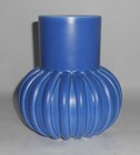 Vintage Pottery Blue Bulbous 6 8   Vase