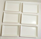 6 Vintage Alaskan Airlines White Plastic Snack Plate Serving Trays  Plastics Inc