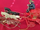 Antique Die Cast Horse-drawn Fire Engine Figurine 25  Long