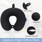 Black Travel Neck Pillow Memory Foam Airplane Pillow For Neck And Head Support S