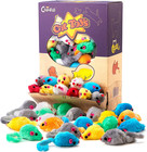 60pcs 4 1   Furry Cat Toy Mice Rattle Small Mouse Kitten Interactive