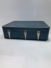 Vintage 1960s Monarch Luggage Blue Hard Shell Suitcase Used