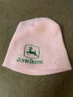 John Deere Pink Beanie Knit Cap Hat Green Logo Size One Size Needs To Be Cleaned