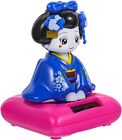 Solar Bobblehead Toys Figure  Maiko - Japanese Doll Sitting Geisha Blue