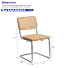 Set Of 2 Rattan Wood Accent Chair-modern Mid Century Breuer Design W chrome Legs