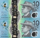 Australia 10 Dollars 2017 P 63 Polymer Unc Set 2 Pcs Matching No 