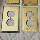 Vintage Solid Brass Wall Plate Lot Toggle Duplex Outlet Decorator Switch Covers