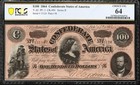 T-65 1864  100 Confederate Currency Pcgs 64 Lucy Pickens Civil War 15124