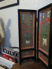 Vintage Oriental Asian Four Panel Screen 18  By 24 1 2 
