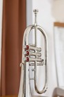 Brass Bb Flugelhorn 3 Valves Chrome Plated  Jazz Band Instrument With Case
