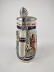 Vintage 1983 Beer Stein Mug History Of Football Handcrafted In Brazil Avon 28oz