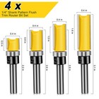 4pcs 1 4   Shank Top Bearing Flush Trim Carbide Router Bit Set Milling Cutter Us