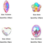 300pcs Flat Back Rhinestones  Mixed Shape And Sizes 3d Gems For Crafts  Acrylic