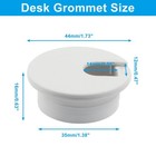 Piutouyar 4 Pcs 1-3 8 Inch White Desk Grommet  Plastic Inch  