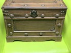 Vintage Wooden Trunk Rustic Treasure Chest Brass Clasp 17    X 12   x 11    Wood Box