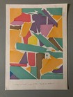 Beautiful Abstract Ink Drawing 1980 Cubist Post Cubism Color Paper