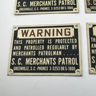 Vintage 1950s Merchants Patrol Metal Warning Sign   Greenville Sc Security All 6