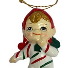 Vintage Lefton Christmas Candy Cane Kid Pixie Elf Figurine Mcm Ornament Read