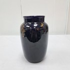 Hollohaza Hungary Cobalt Blue Porcelain Vase Gold Trim Floral Decoration