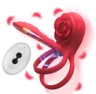 Rose Double Ring Vibrator Clitoral Stimulator Sleeve 9 Modes Pick App Or Remote