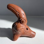 Vintage Folk Art Ocarina Clay Pottery Whistle Flute Toucan Bird