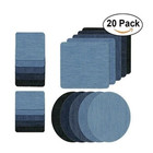 New Diy Iron On Denim Fabric Patches Fit Clothing Jeans Repair Kit 20pcs Usa
