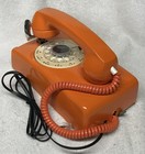 Vintage 1960 Western Electric A b 554  9-61  Orange Rotary Wall Mount Telephone