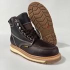 Men s Patron Leather Work Boots Moc Toe Lace Up Soft Toe Grisly Cafe Botas