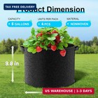 Land Guard 4-pack Fabric Grow Bags 5 Gallon  Thickened Nonwoven Garden Pots  Gro