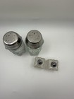 Vintage Set Of 4 Crystal Glass Salt   Pepper Shakers Mini   Standard