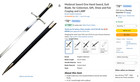 40  Medieval Steel Middle-earth Aragon Lionking Sword Lord Of Rings Replica