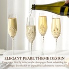 Clear Glass Stemmed Champagne Toasting Flutes  Wine Drinking Glasses  Set Of 4