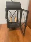 Early American Primitive 2 Light Metal And Glass Lamp Post Lantern  b
