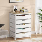 Eulas 5-drawer White Chest Of Drawers Storage Dresser Cabinet For Office Bedroom