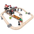 Wooden Crane   Cargo Train Set   Magnetic Loader  Adjustable Signal  Railway Toy