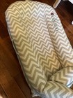 Dockatot Deluxe  Infant Baby Lounger Gray white Chevron Portable Washable