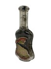 Antique Miniature Perfume Glass Bottle With Vintage Label Design Full Of Residue