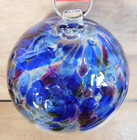 Art Glass Tree Of Life Hanging Witches Ball 5  Blue Confetti Enchantment Orb