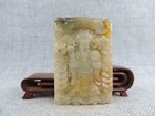 Hand-carved Chinese Hetian Jade Sculpture God Of Wealth Statue Pendant          
