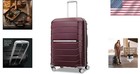 Stylish 24-inch Merlot Hard-shell Expandable Suitcase With Double Spinner Wheels